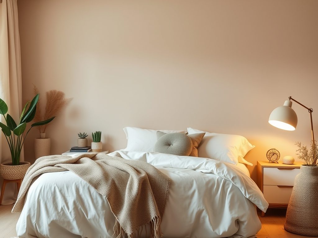 Beżowa sypialnia jak ocieplić wnętrze – wybór materiałów, światła i dodatków dla przytulnej atmosfery
